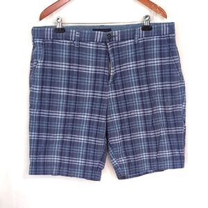 Tommy Hilfiger Blue Plaid Custom Fit Shorts Size 38